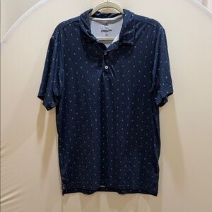 adidas Dark Blue Golf Polo Shirt with Pattern